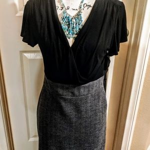 Morena Woman's midi body con dress, gray black S